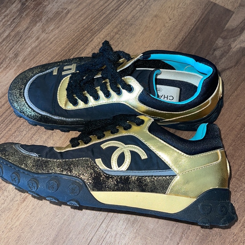 Chanel Gold Sneakers